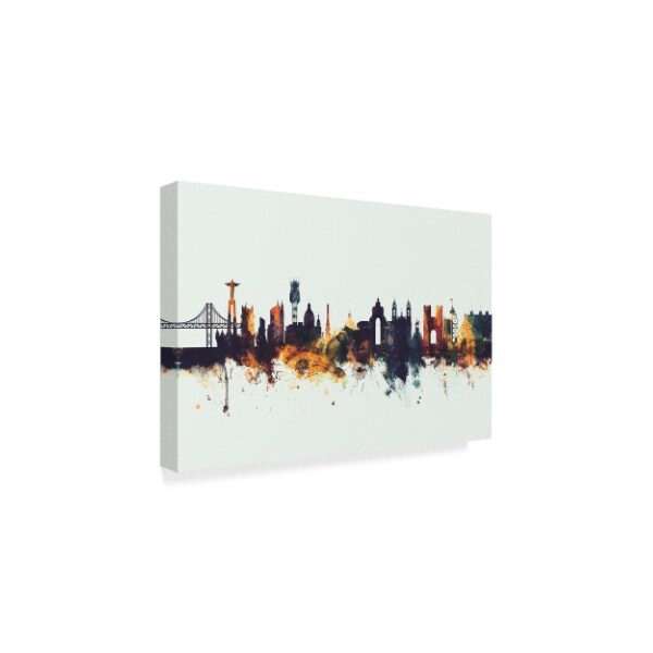 Michael Tompsett 'Lisbon Portugal Skyline Iv' Canvas Art,30x47